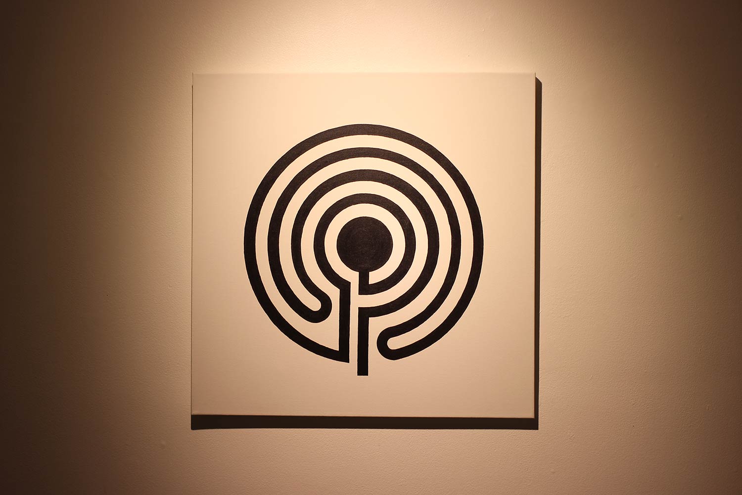 Touchbase: An interactive painting of a labyrinth on a canvas