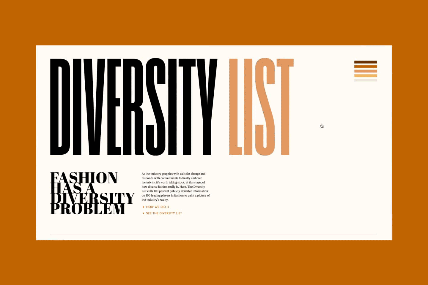 The Diversity List - A website resource to show the diversity of 100 companies